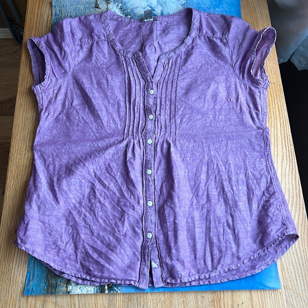 Eddie Bauer Linen Blend Blouse